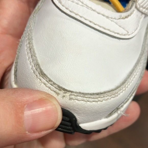 Nike Air Max 90 Toggle sneakers white red yellow activewear toddler size 9C - Picture 9 of 10